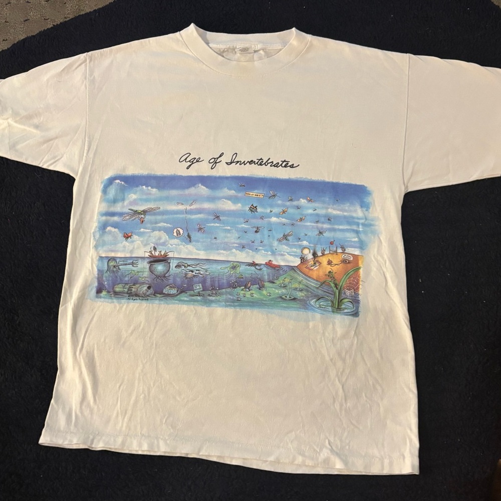 The Far Side T-Shirt Age Of Invertebrates Gary Larson Vintage 1991 X-Large EUC